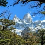 Góra Fitz Roy w Patagonii otoczona zielonym lasem